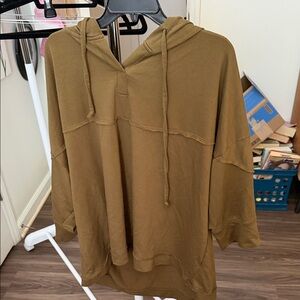 Casual Olive Green Hoodie for Women